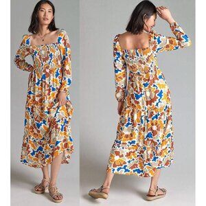 Dolan Left Coast | Anthropologie Smocked Laney Midi Dress w/ Pockets | Medium